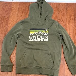 Under Armour Olive Hoodie with Mountain Design